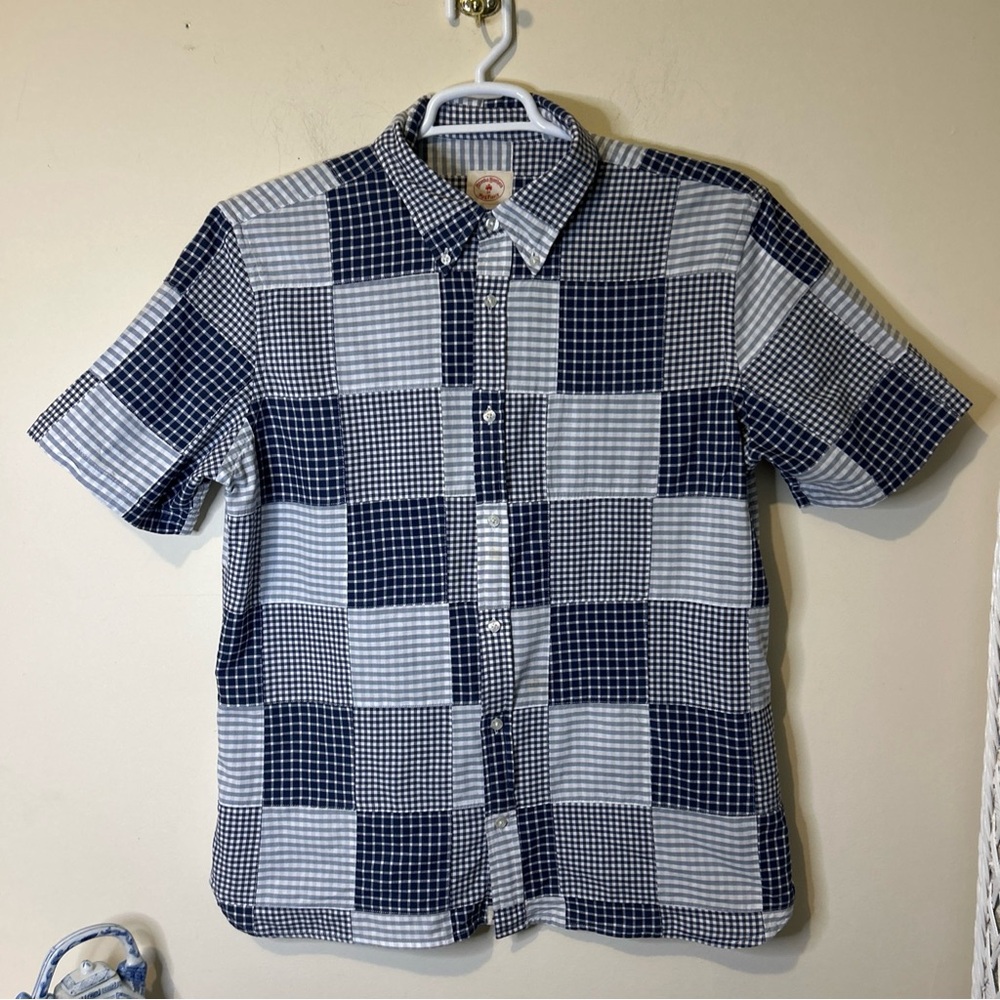 Brooks Brothers Blue Casual Patchwork Button Down Shirt